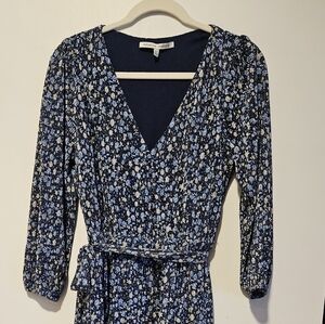 Blue Floral Midi Dress